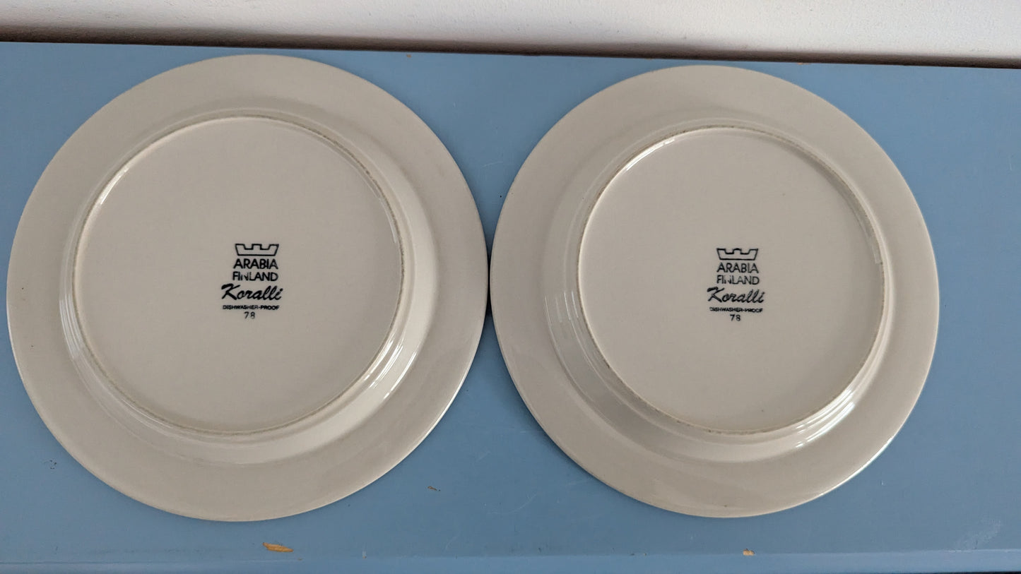 Arabia Koralli Leipälautanen / Leivoslautanen (2kpl, 1983-1987)