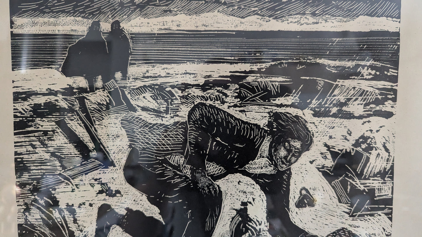 Povl Christensen - Laattasigneerattu Puupiirros