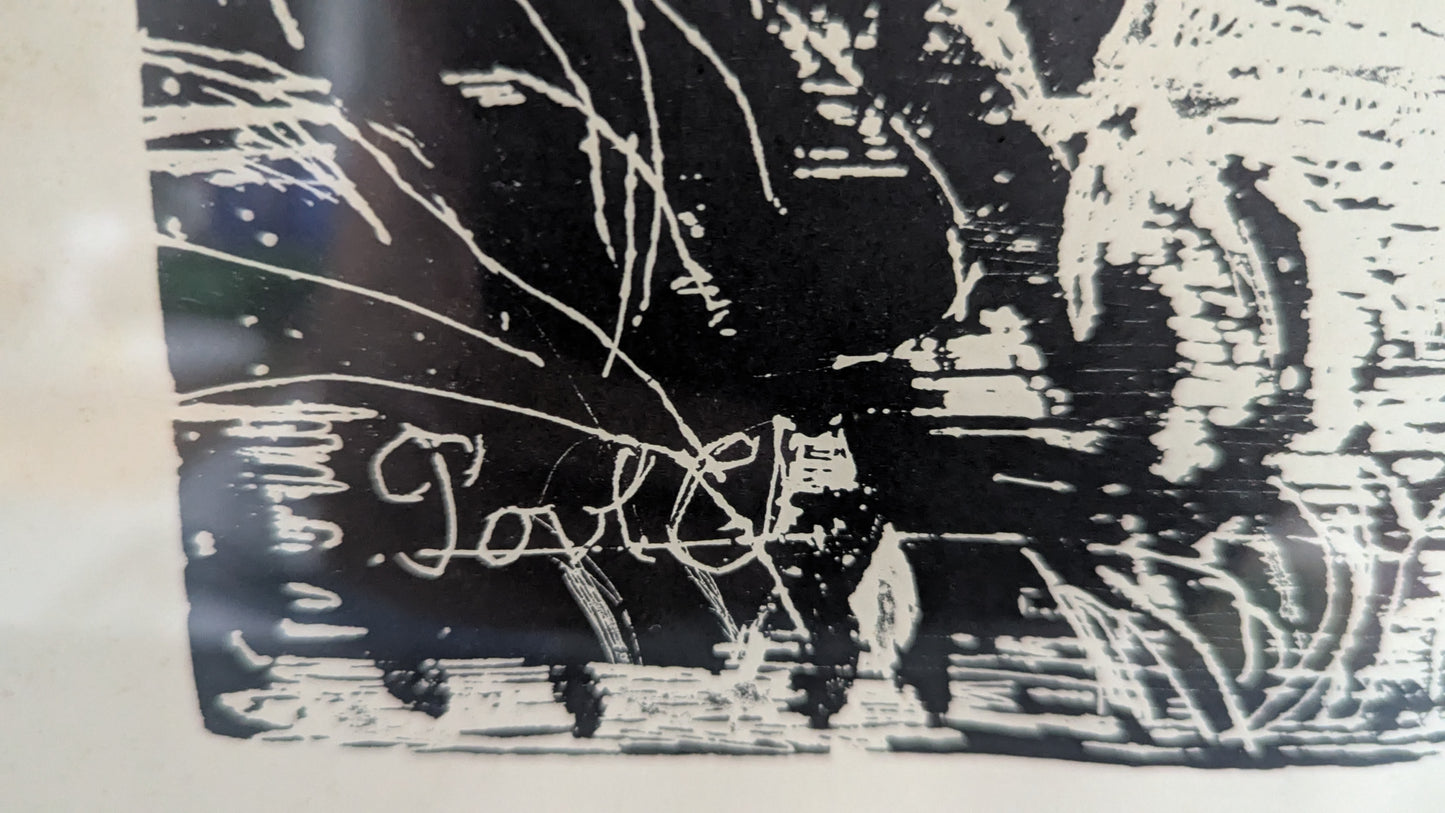 Povl Christensen - Laattasigneerattu Puupiirros