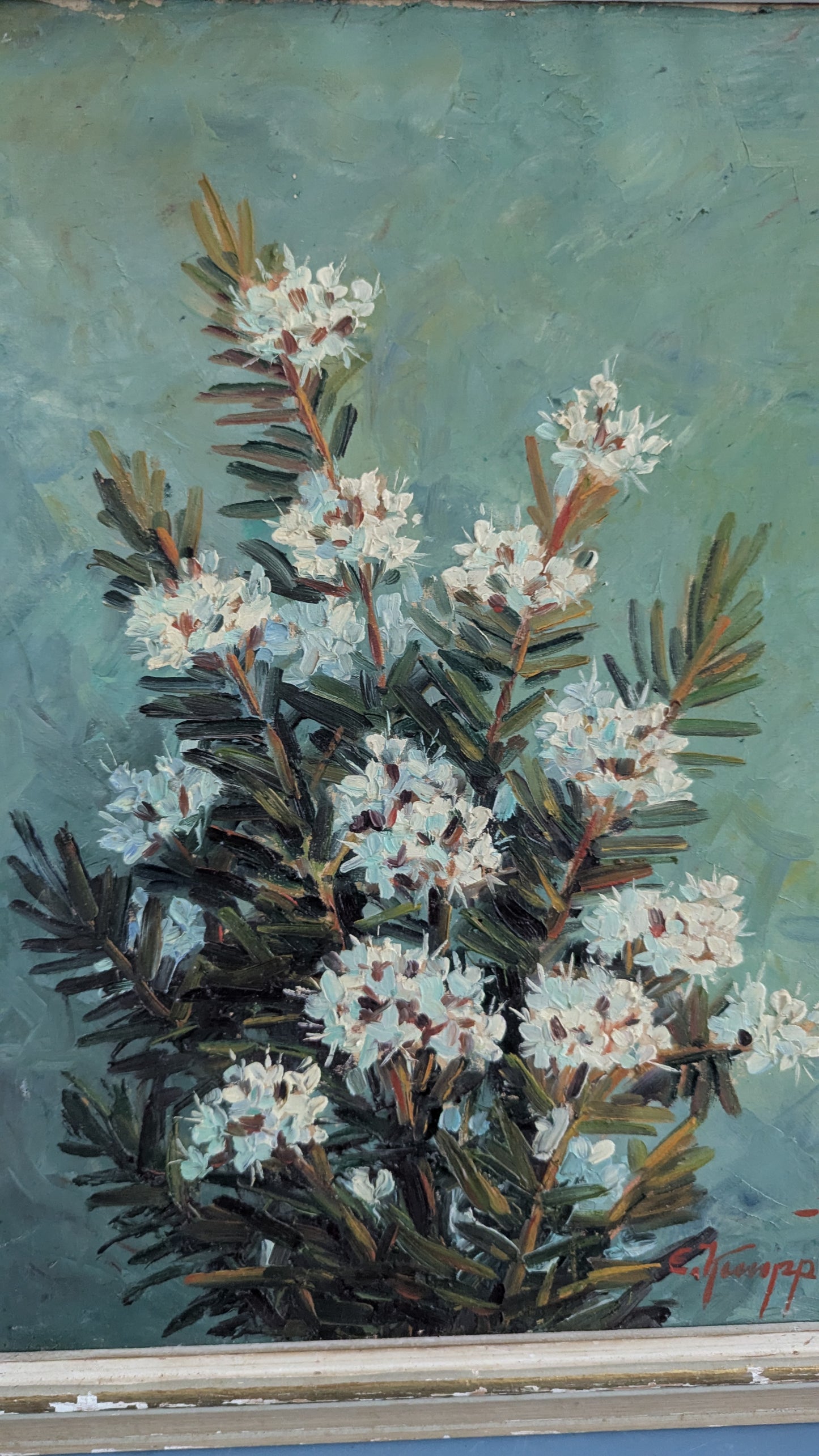 Suopursu Aiheinen Signeerattu Öljyvärimaalaus (1959)