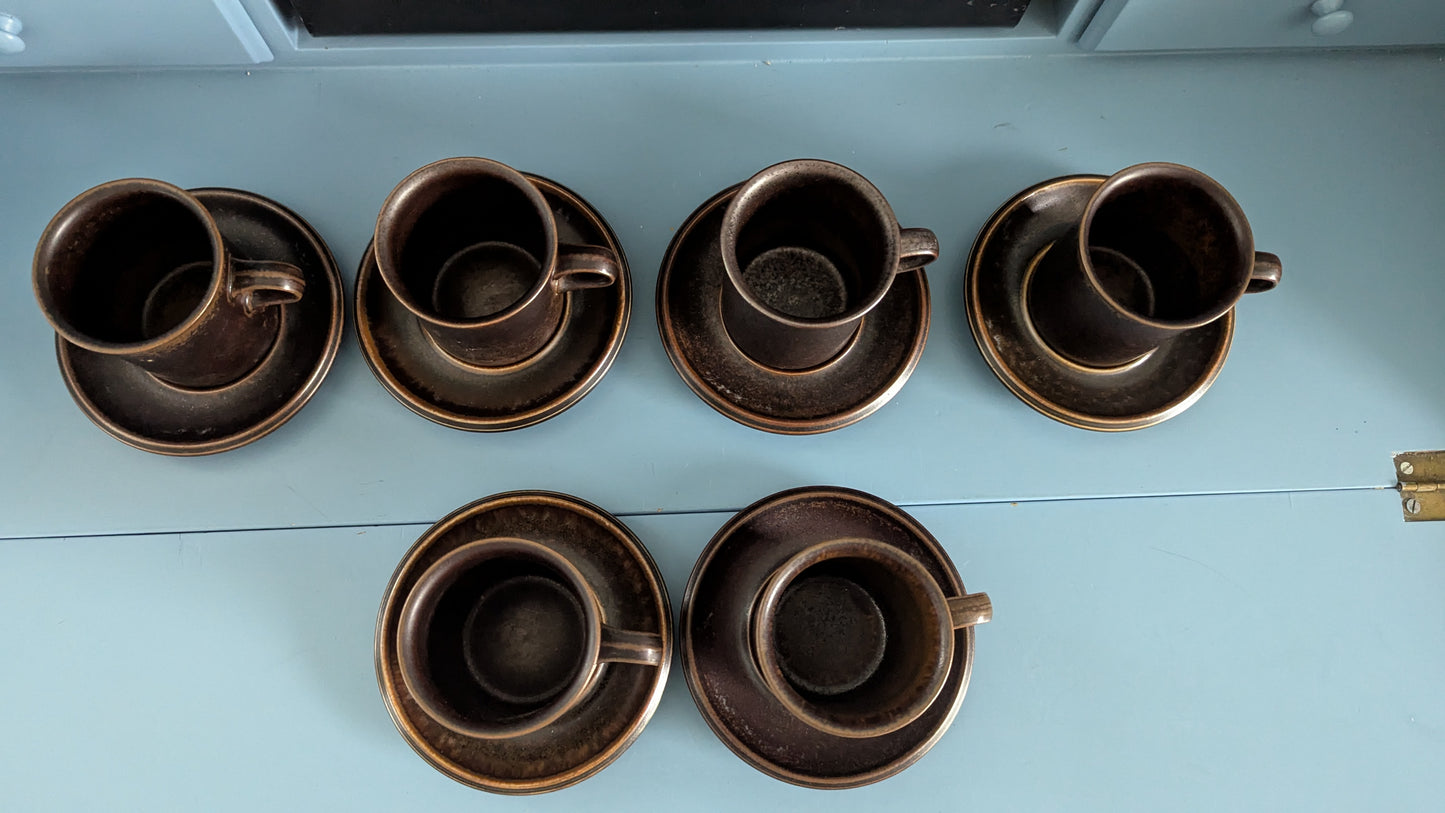 Arabia Ruska Kahviastiasto Kuudelle Hengelle (12-osaa, 1960-1999, Ulla Procope)