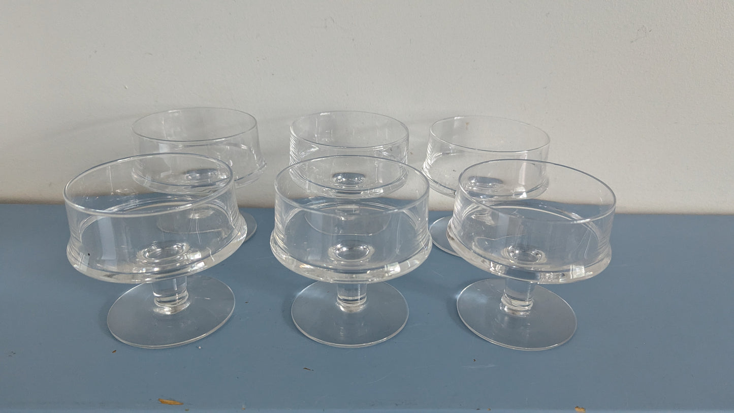 Iittala Marski Jälkiruokamalja / Kuohuviinilasi (6kpl, 1959-1979 Tapio Wirkkala)