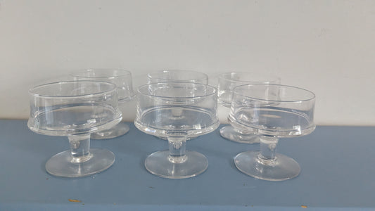 Iittala Marski Jälkiruokamalja / Kuohuviinilasi (6kpl, 1959-1979 Tapio Wirkkala)