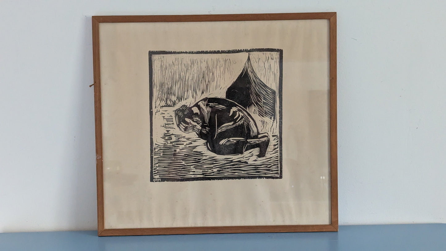 Olivia Holm-Møller - The Story of Jonah (Laattasigneerattu Puupiirros)