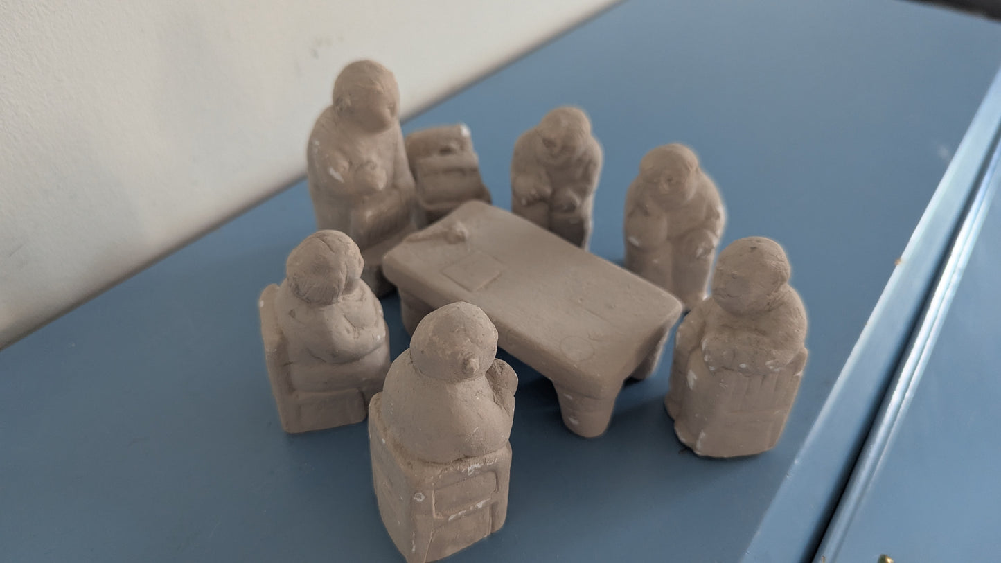 Sven Lundqvist - Votering / Äänestys (Signeerattu Kipsiveistos)