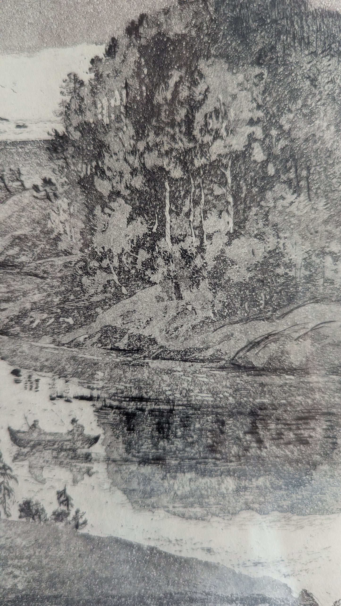 Osmo Nissinen - Ilta Suvannolla (Signeerattu Grafiikka 1991)