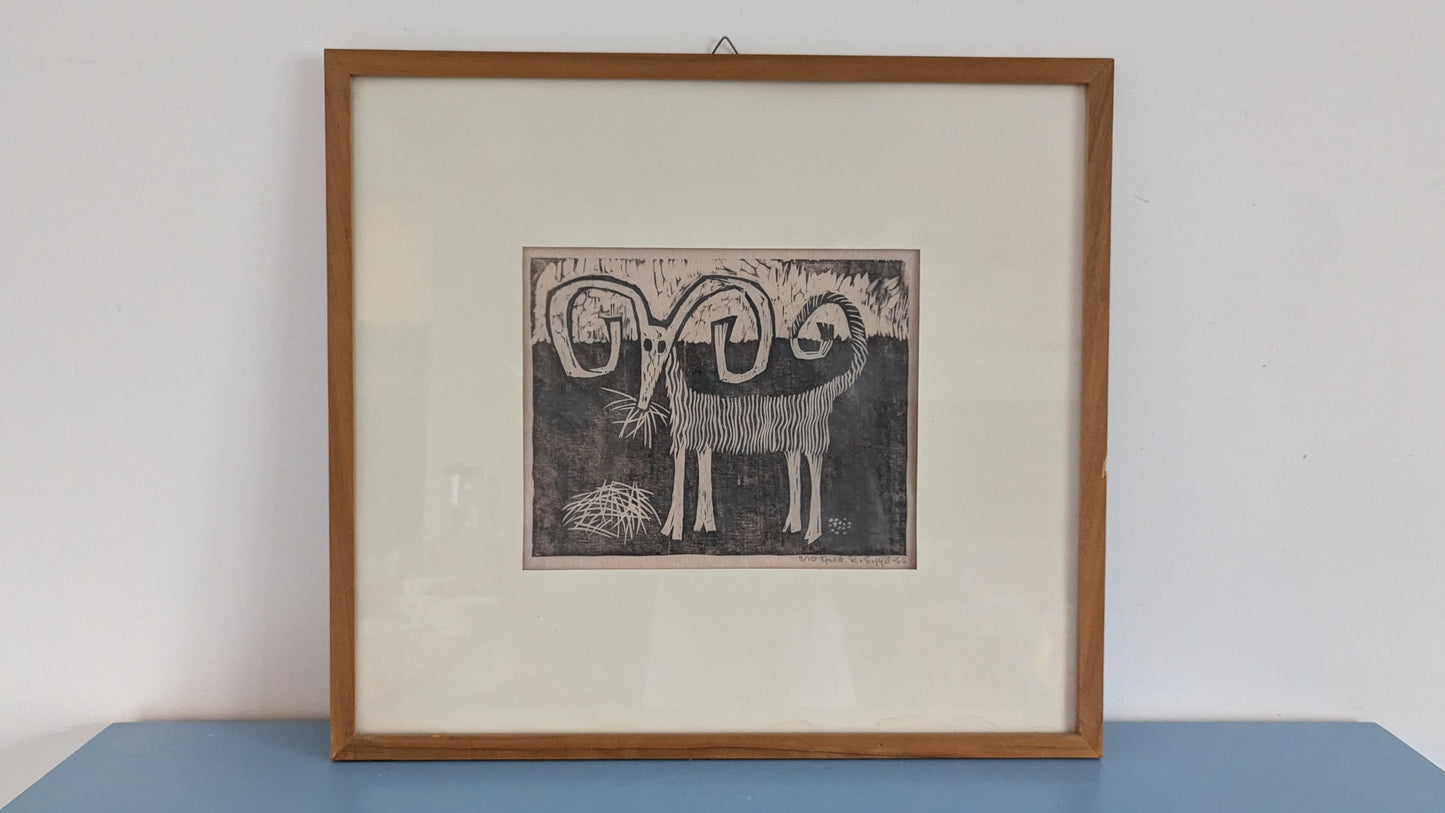 R.Syrjä - Signeerattu Puupiirros (9/10, 1966)