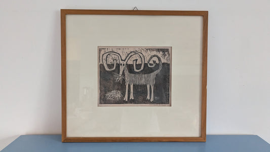 R.Syrjä - Signeerattu Puupiirros (9/10, 1966)