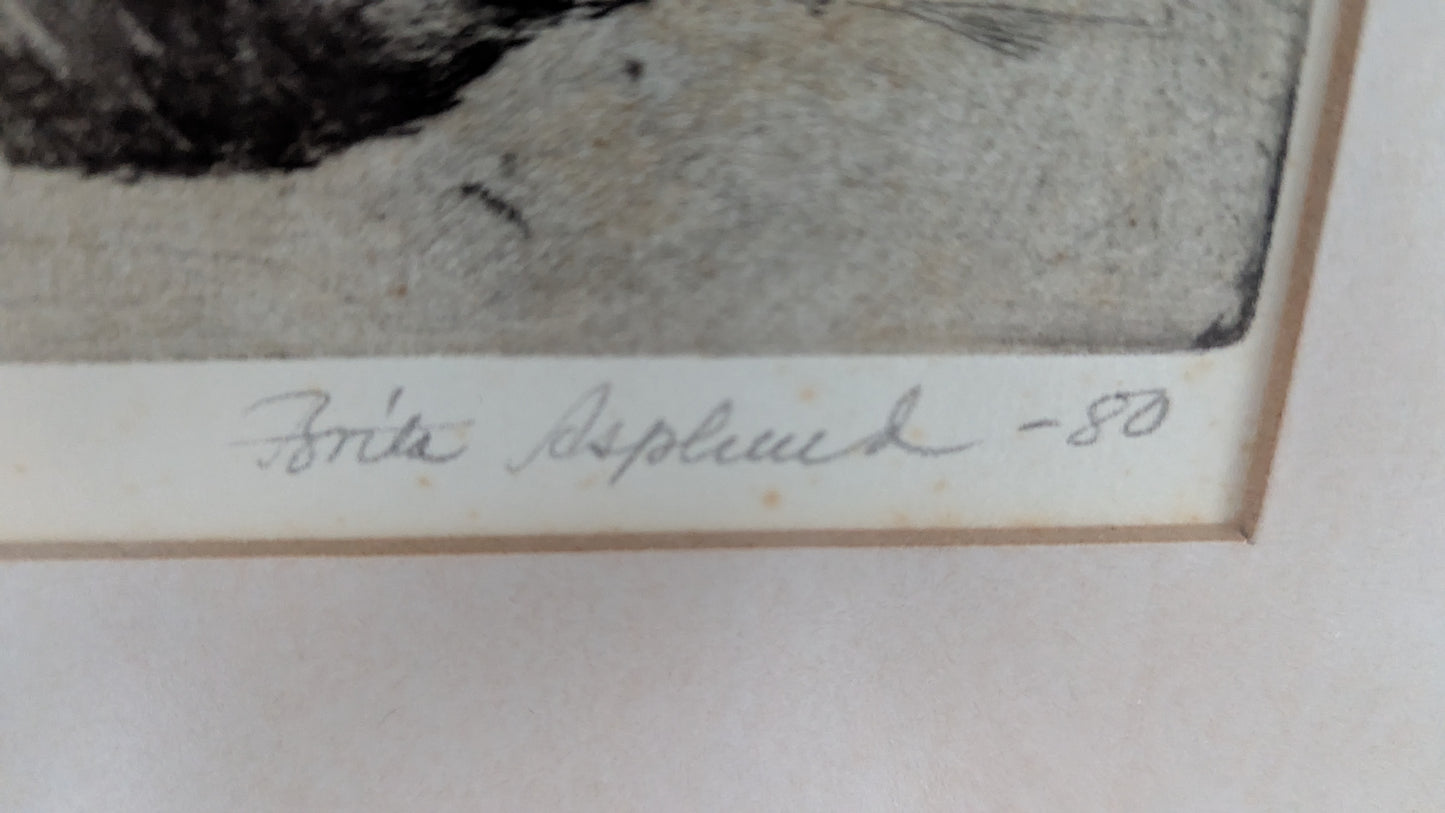 Brita Asplund - Signeerattu Puupiirros (1/15, 1980)