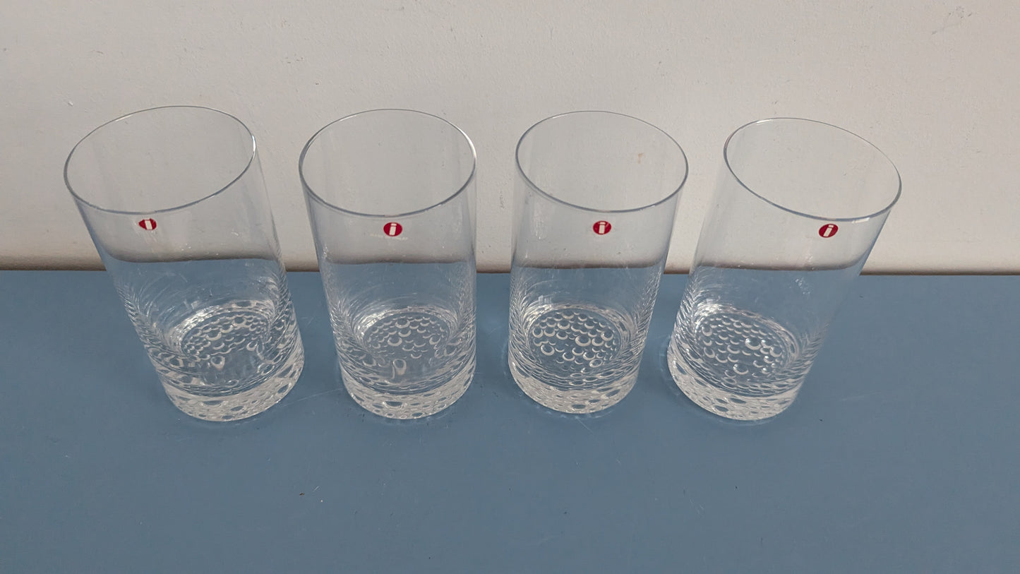 Iittala Puolukka Juomalasi (4kpl, 1968-1974, Tapio Wirkkala)