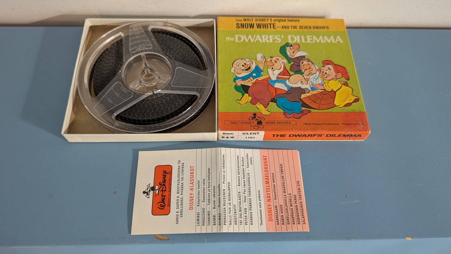 Walt Disney - Lumikki ja Kääpiöiden Huolet 8mm Kaitafilmi