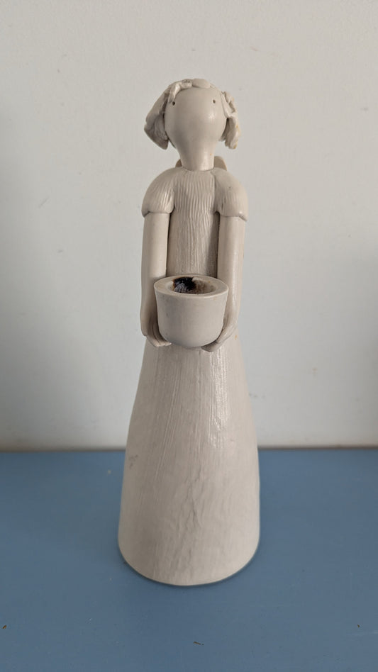 Pentik Kynttilänjalka / Enkeli Figuuri (Signeerattu, Anu Pentik)