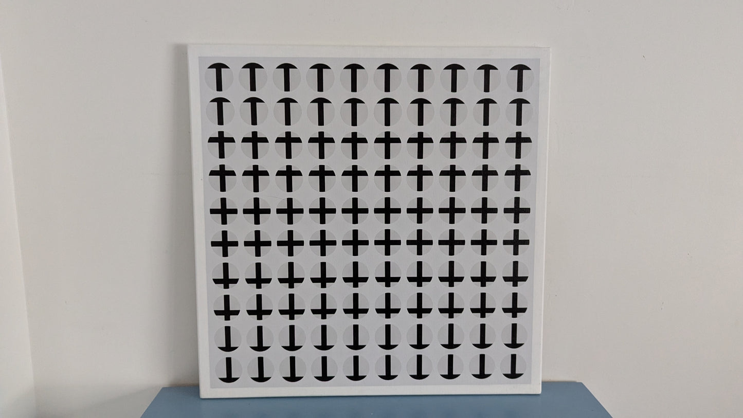 Seija Salmela - Risti ja T (Signeerattu Akryylimaalaus, 2017)