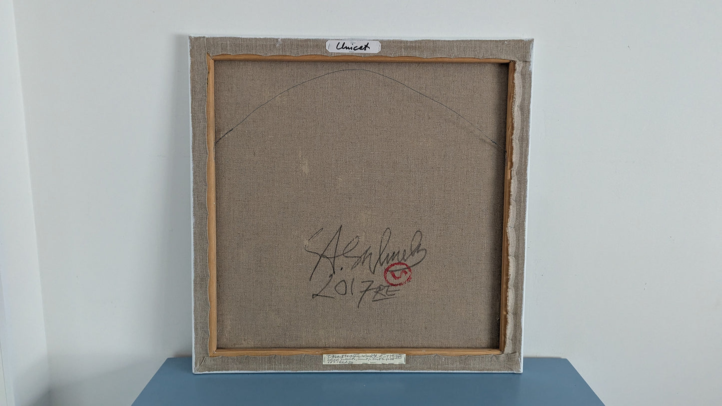 Seija Salmela - Risti ja T (Signeerattu Akryylimaalaus, 2017)