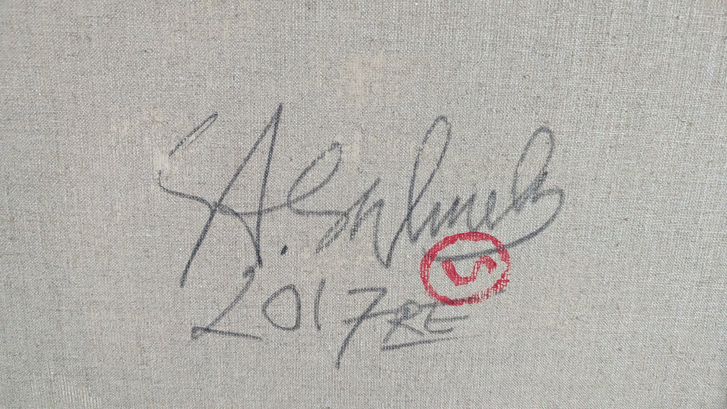 Seija Salmela - Risti ja T (Signeerattu Akryylimaalaus, 2017)