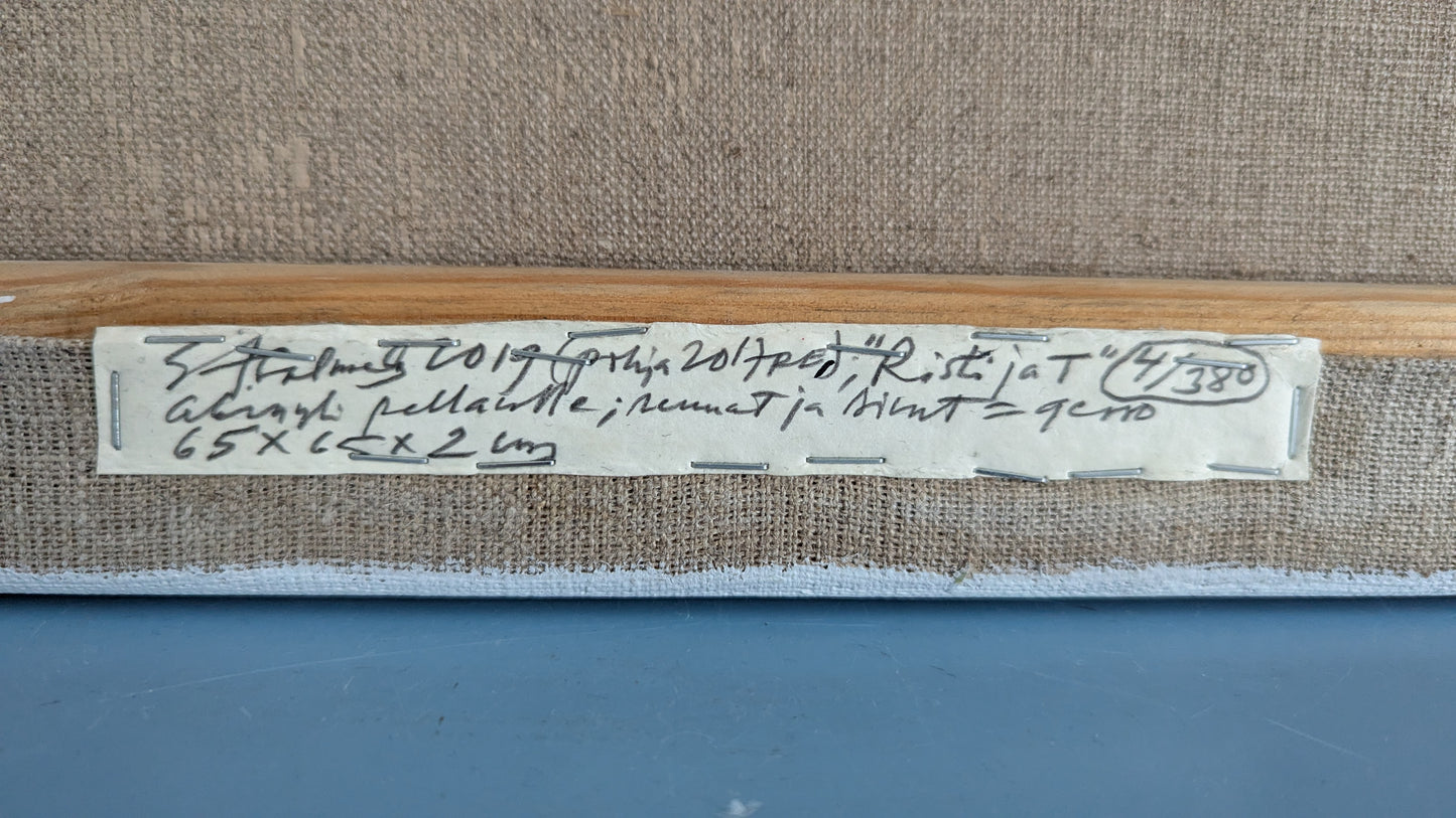 Seija Salmela - Risti ja T (Signeerattu Akryylimaalaus, 2017)