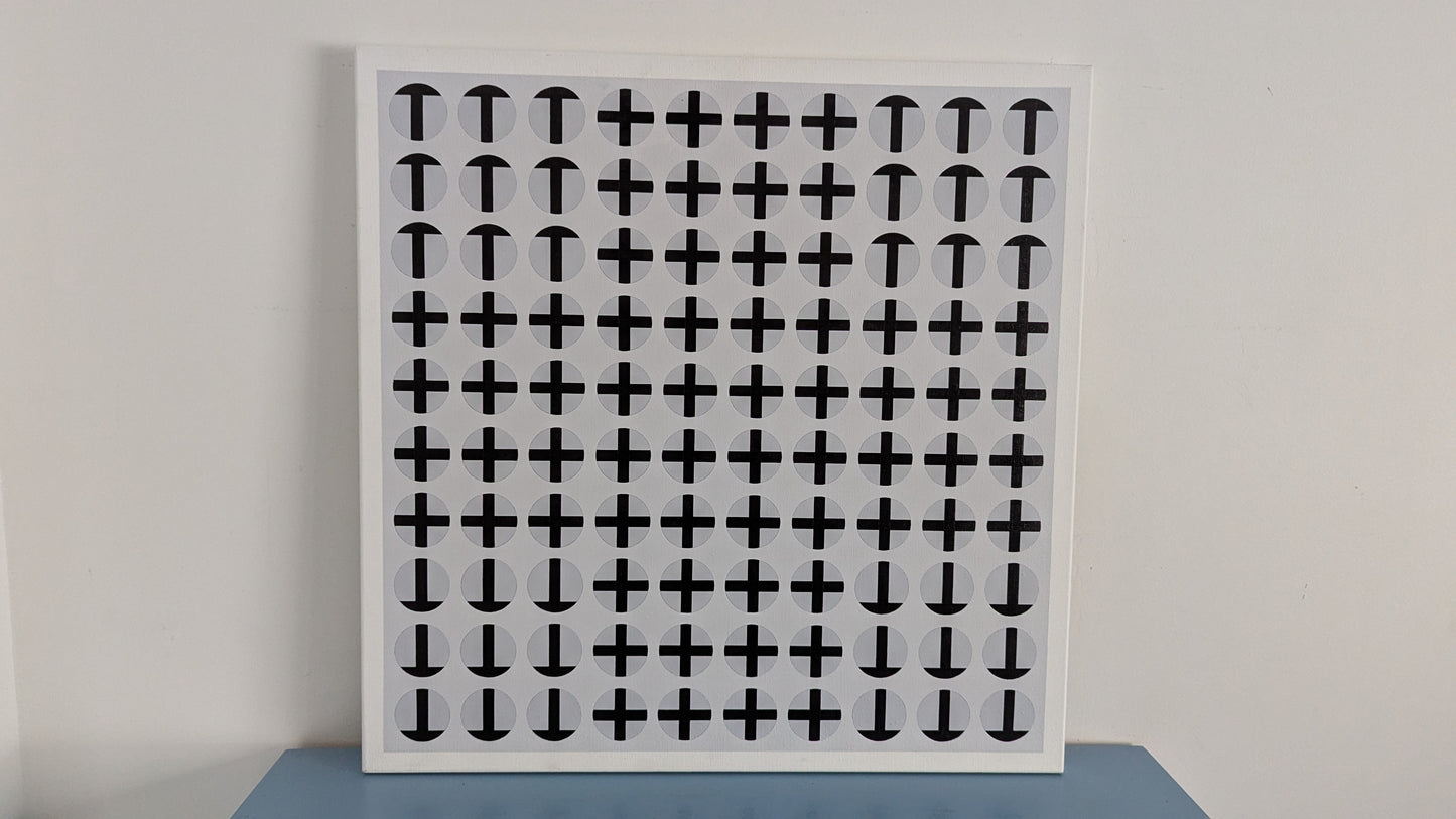 Seija Salmela - Risti ja T II (Signeerattu Akryylimaalaus, 2019)