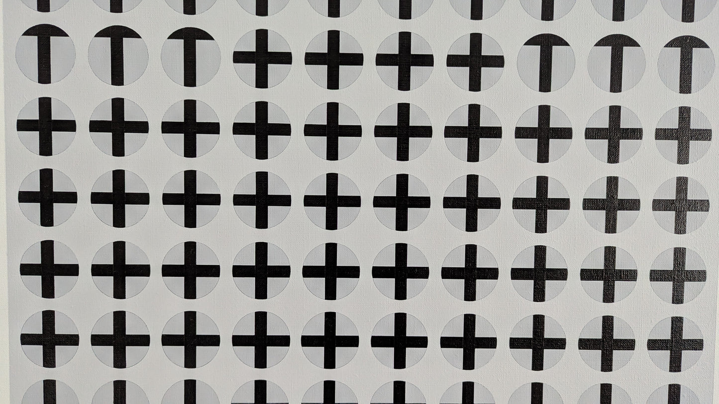 Seija Salmela - Risti ja T II (Signeerattu Akryylimaalaus, 2019)