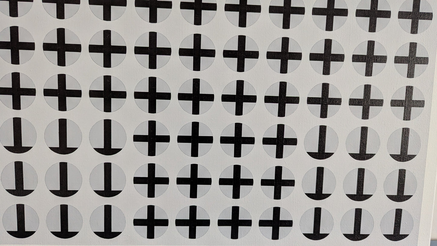 Seija Salmela - Risti ja T II (Signeerattu Akryylimaalaus, 2019)