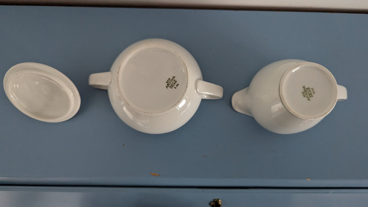 Arabia Minerva Sokerikko ja Kermakko (1953-1964, Olga Osol)