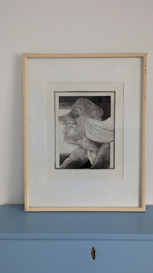 Pertti Kolehmainen - Kuntopyöräilijä (Signeerattu Grafiikka 1981)