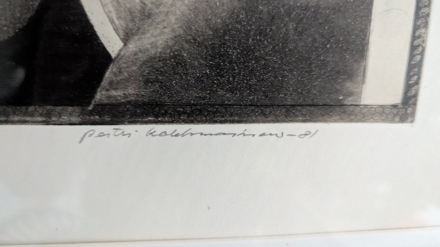 Pertti Kolehmainen - Kuntopyöräilijä (Signeerattu Grafiikka 1981)