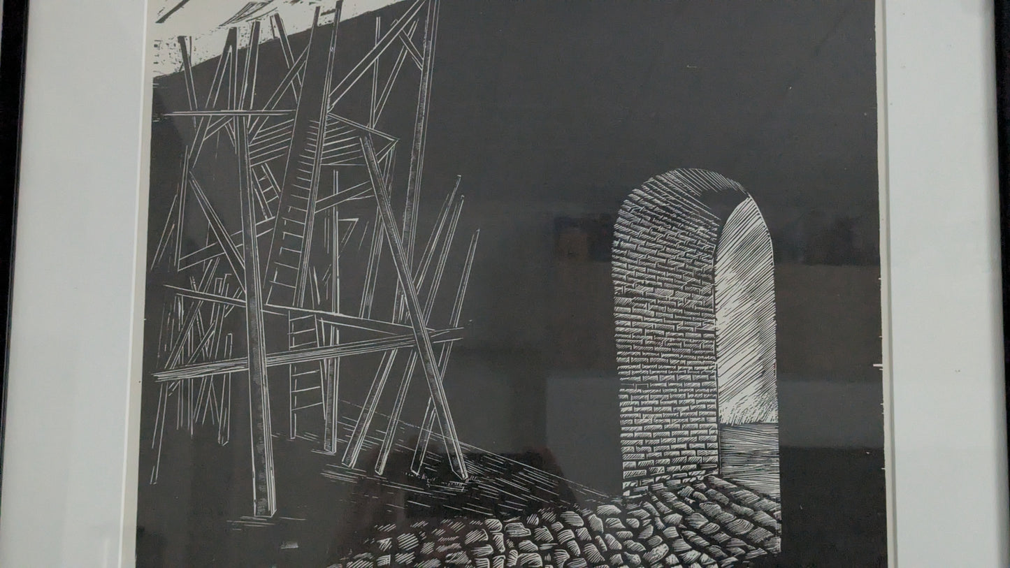 Juhani Vikainen - Signeerattu Puupiirros (1990)