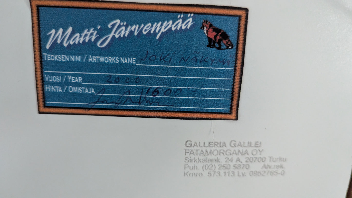 Matti Järvenpää - Jokinäkymä (Signeerattu Öljyvärimaalaus, 2000)