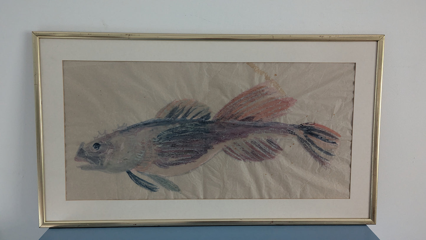 Signeeraamaton Kala Aiheinen Akvarellimaalaus