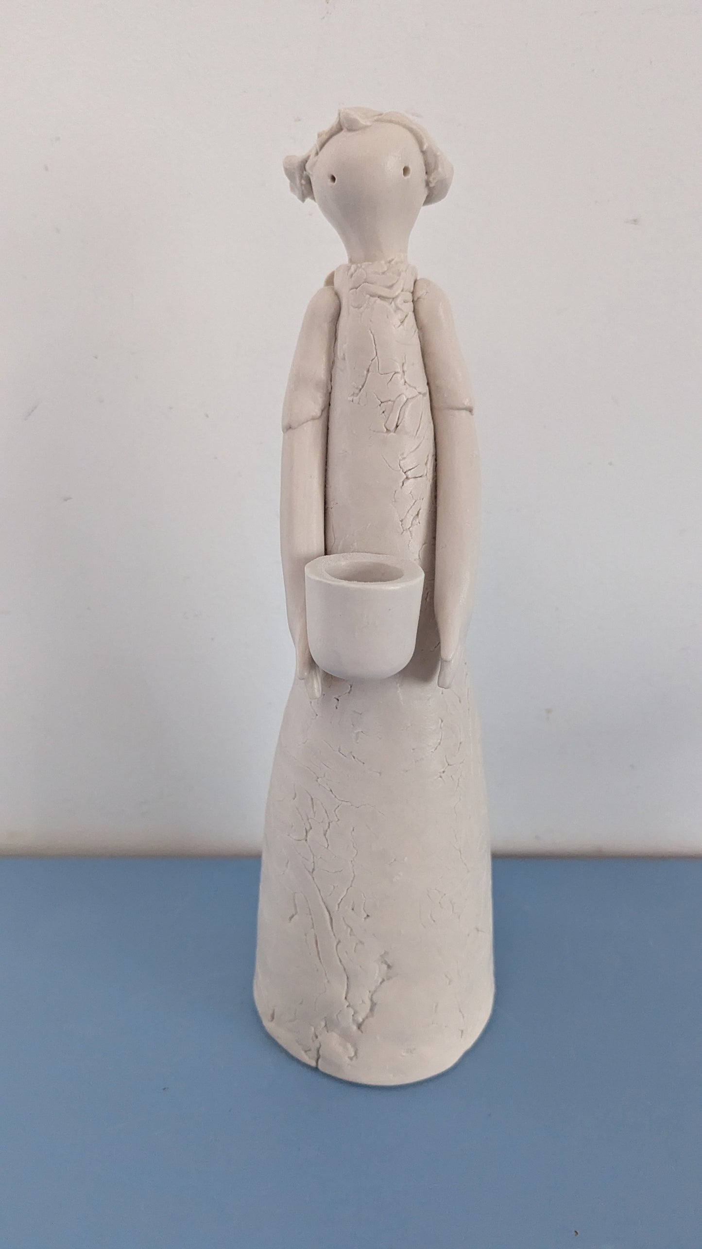 Pentik Kynttilänjalka / Enkeli Figuuri (Signeerattu, Anu Pentik)