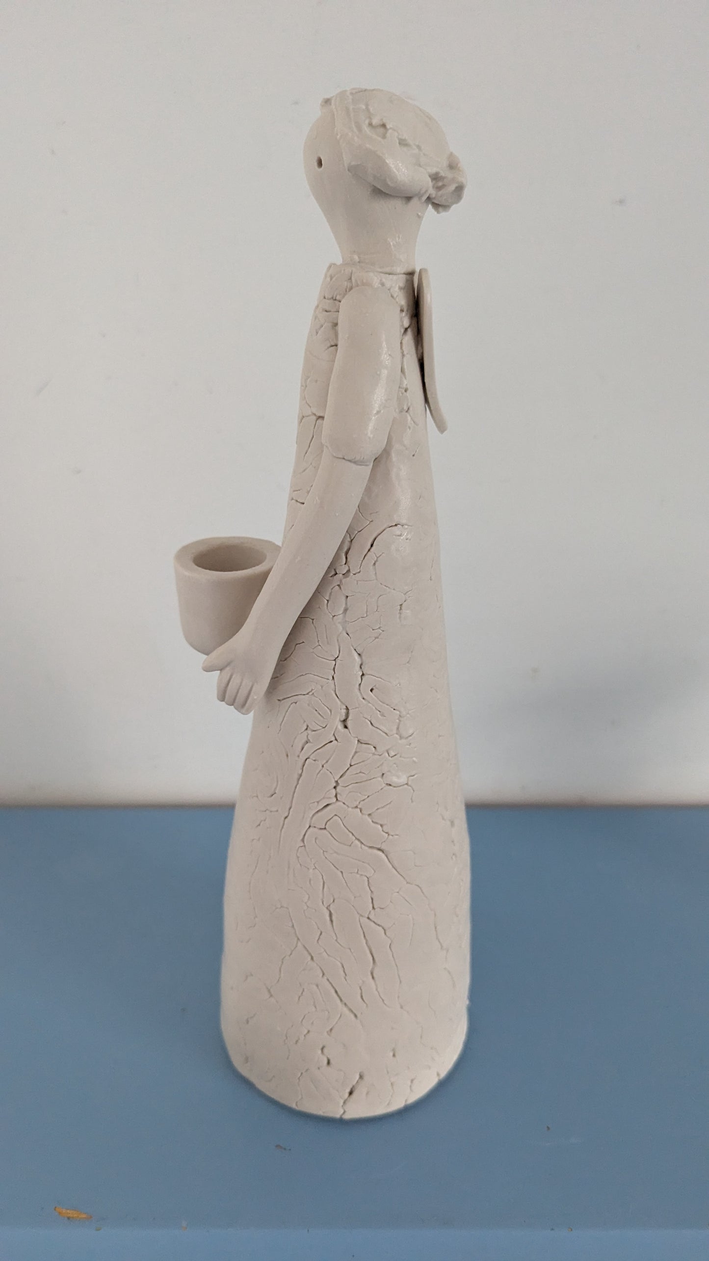 Pentik Kynttilänjalka / Enkeli Figuuri (Signeerattu, Anu Pentik)