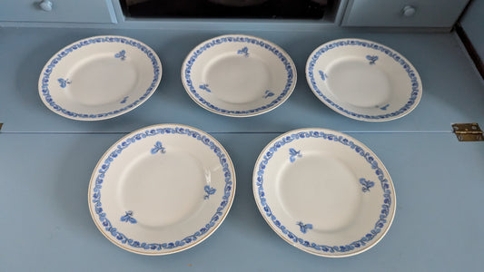 Arabia Sinikukkainen Leipälautanen / Leivoslautanen (5kpl, 1930-1932, AAA-leima)