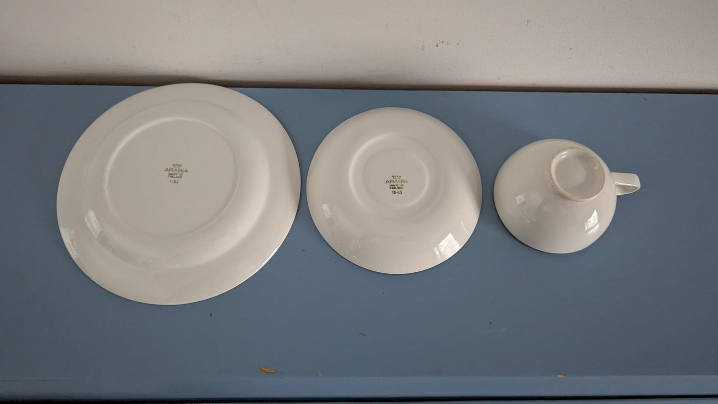 Arabia Minerva Kahviastiasto Neljälle Hengelle (12-osaa, 1953-1964, Olga Osol)