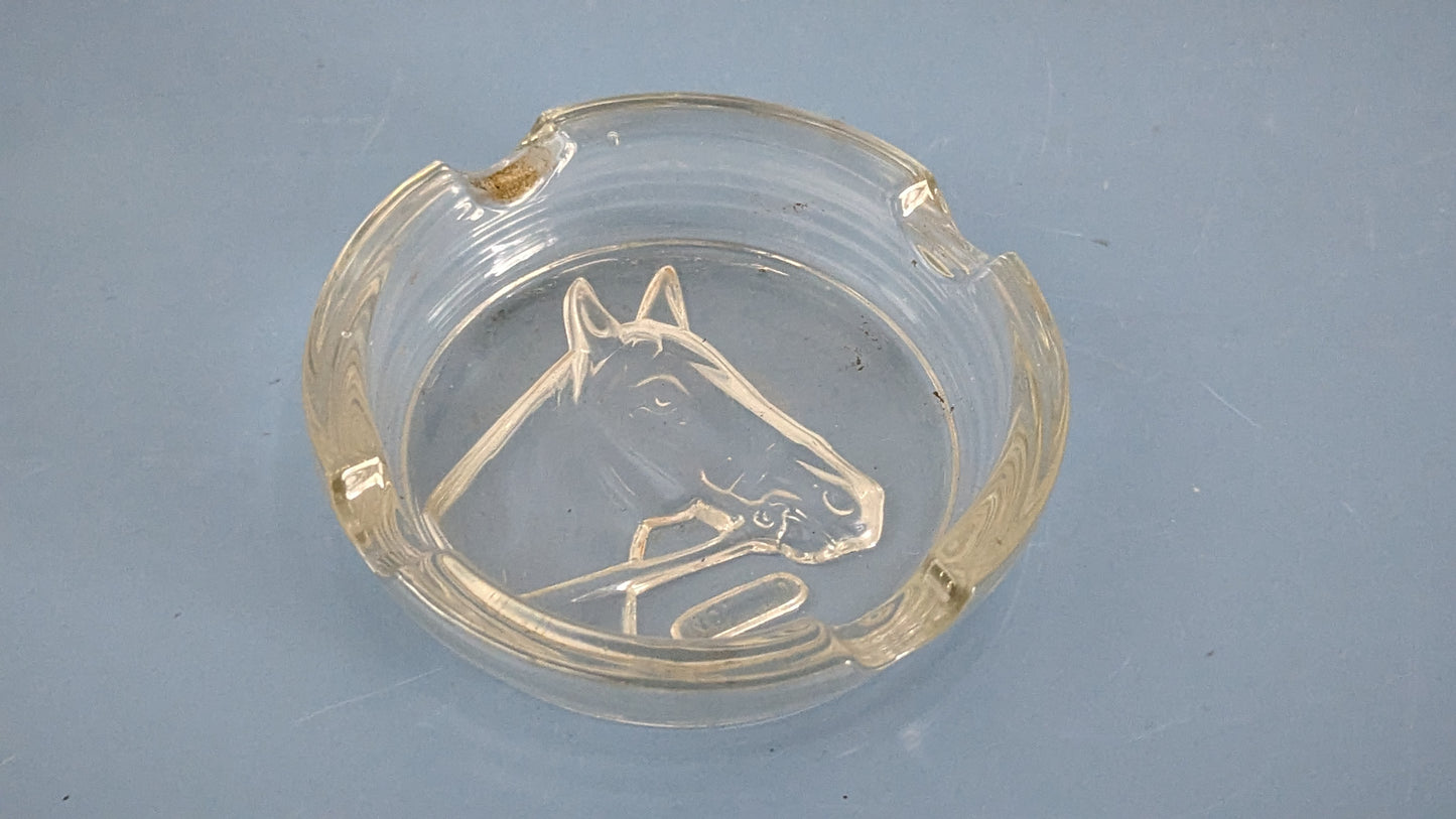 Nuutajärvi - Hevosen Kuvalla Koristeltu Tuhka-astia / Tuhkakuppi