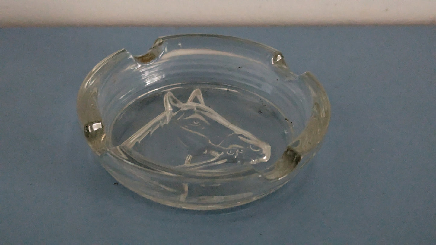 Nuutajärvi - Hevosen Kuvalla Koristeltu Tuhka-astia / Tuhkakuppi