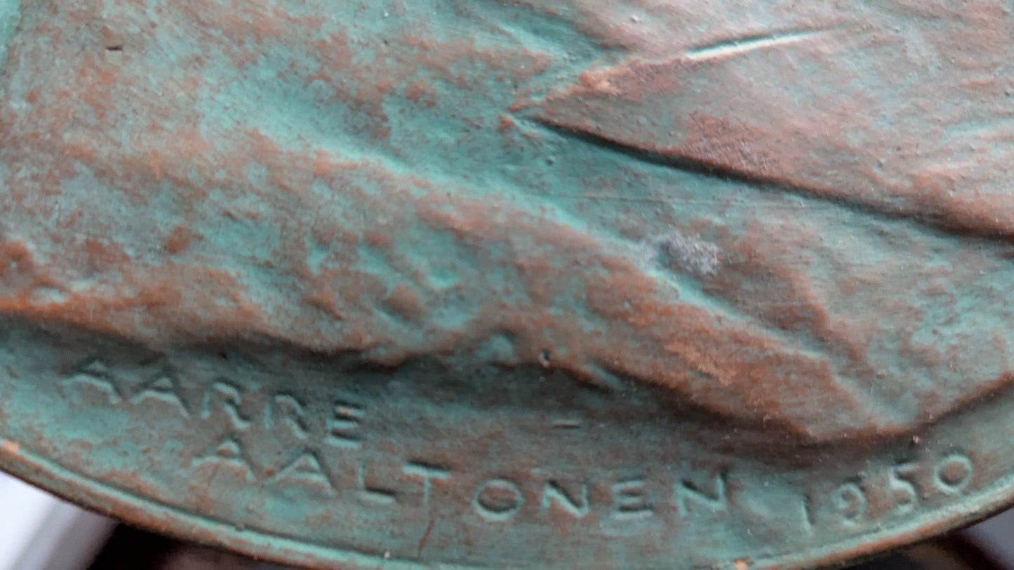 Aarre Aaltonen - J. K. Paasikivi Kipisitaulu / Reliefi (1950, Signeerattu)