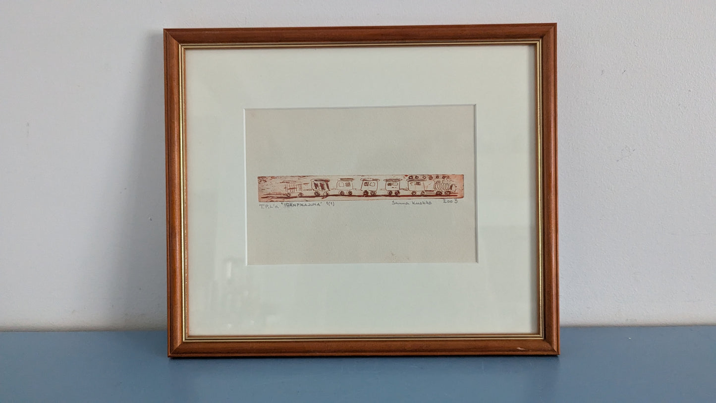 Sanna Kuokka - Idänpikajuna (Signeerattu Monotypia 2003)