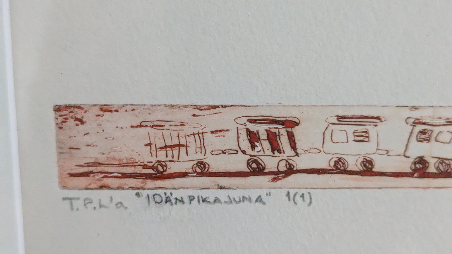 Sanna Kuokka - Idänpikajuna (Signeerattu Monotypia 2003)