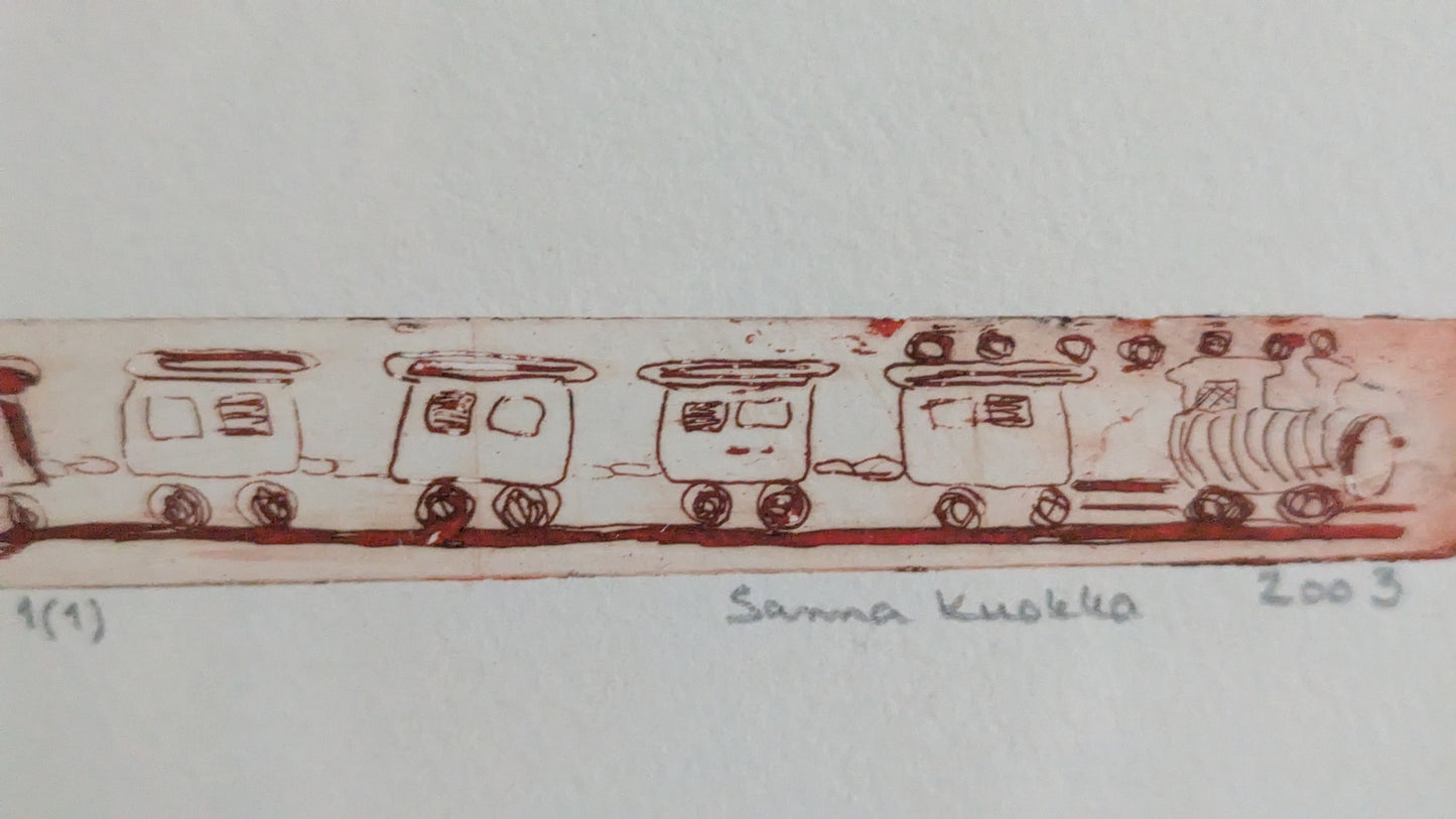 Sanna Kuokka - Idänpikajuna (Signeerattu Monotypia 2003)