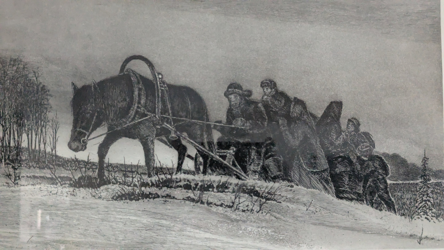 Viktor Kuusela - Evakkoreki (Signeerattu Etsaus 1990)