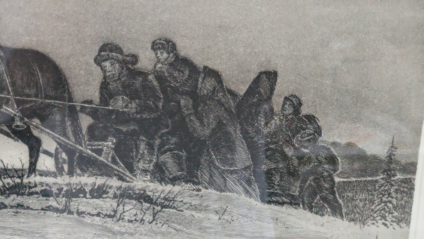 Viktor Kuusela - Evakkoreki (Signeerattu Etsaus 1990)