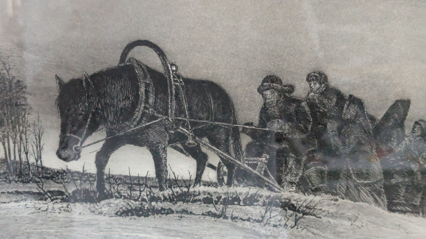 Viktor Kuusela - Evakkoreki (Signeerattu Etsaus 1990)