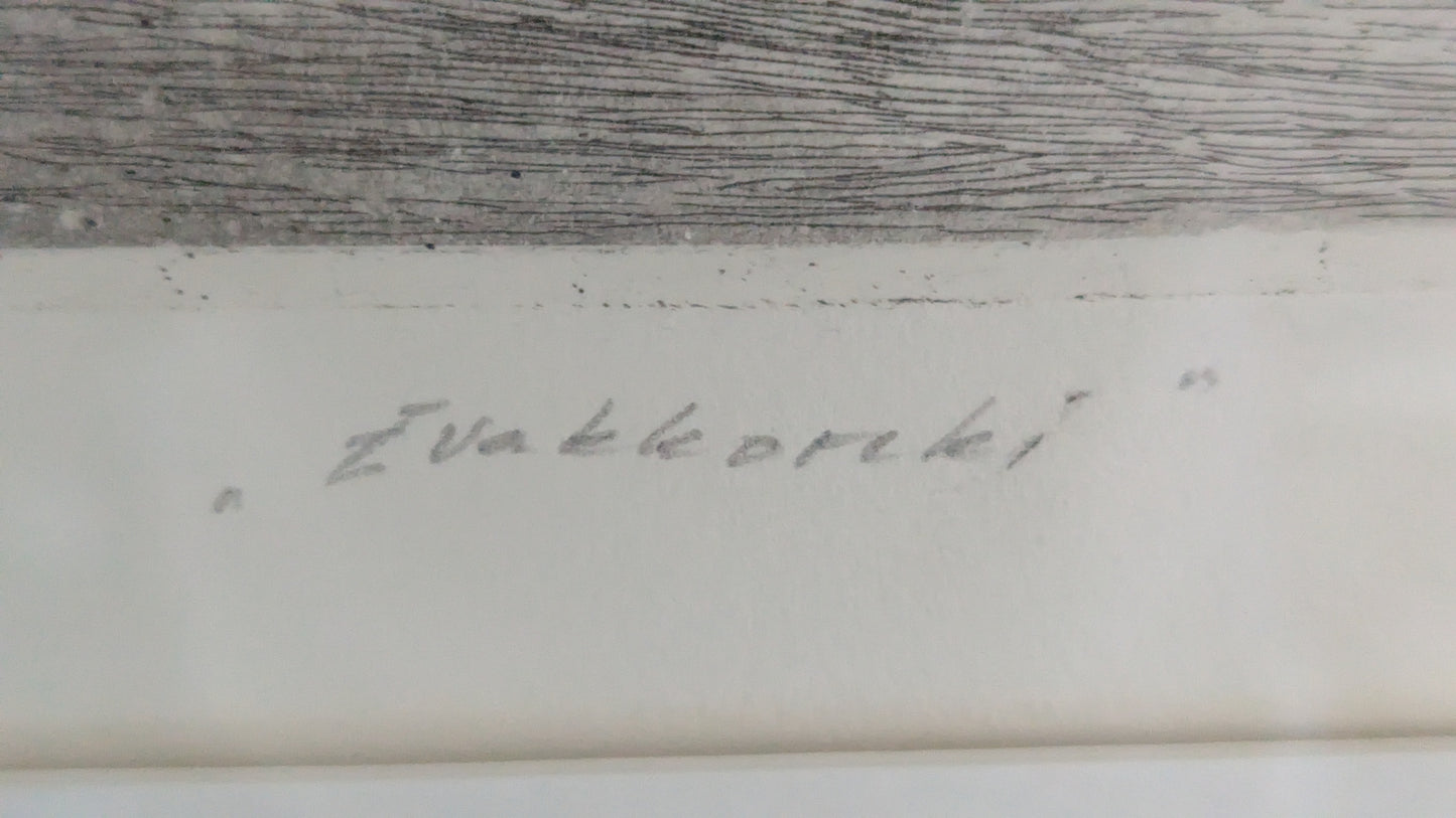 Viktor Kuusela - Evakkoreki (Signeerattu Etsaus 1990)