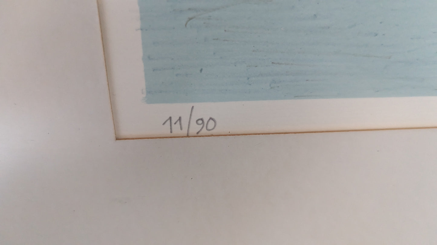 Veikko Vionoja - Talvinen Piha (Signeerattu Litografia 11/90, 1981)