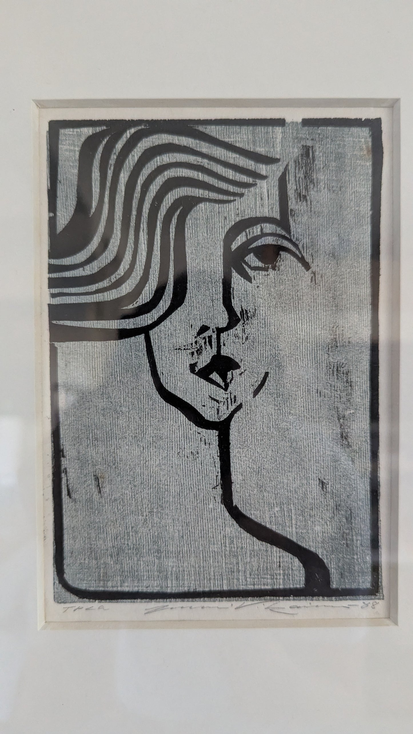 Juhani Vikainen - Signeerattu Puupiirros (1988)