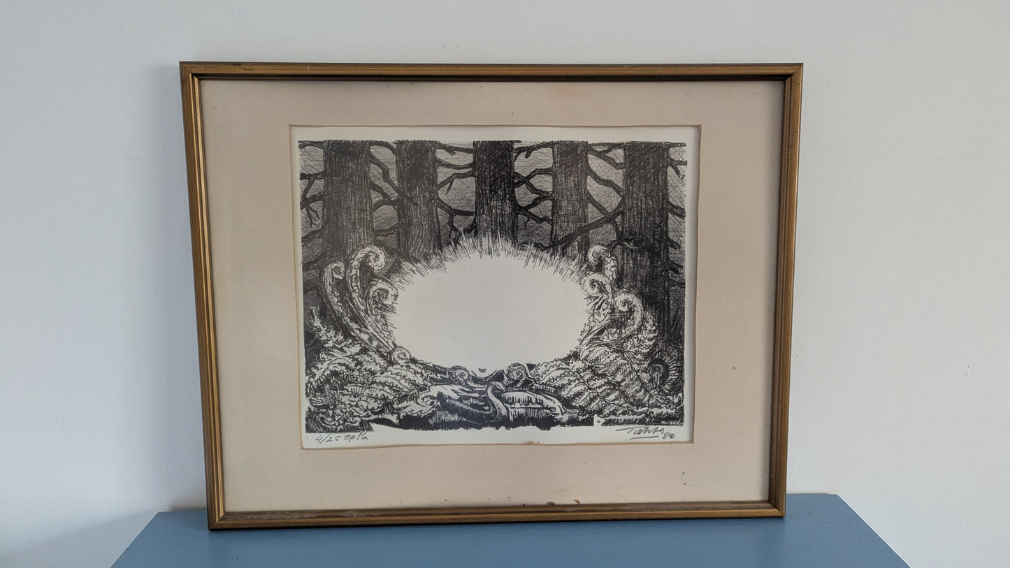 Tapio Tapiovaara - Sanajalka Kukkii II (Signeerattu Kivipiirros 1980)