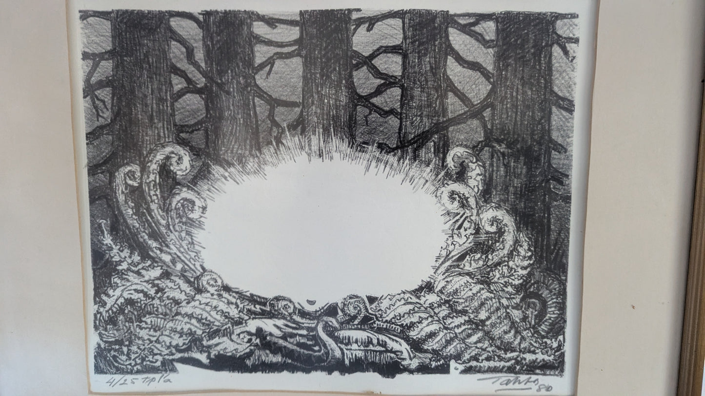 Tapio Tapiovaara - Sanajalka Kukkii II (Signeerattu Kivipiirros 1980)