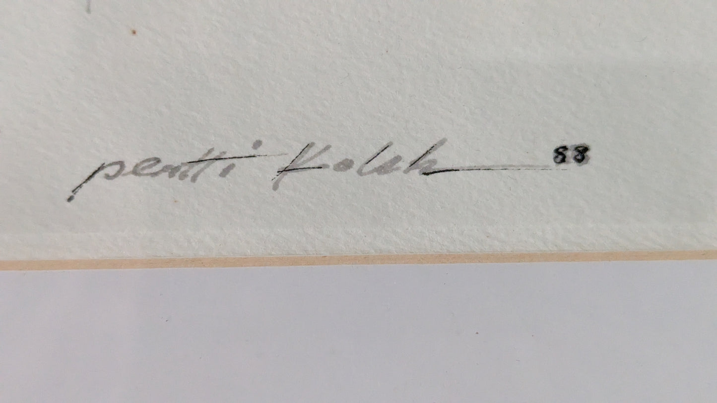 Pertti Kolehmainen - Uupunut II (Signeerattu Sekatekniikka 1988)