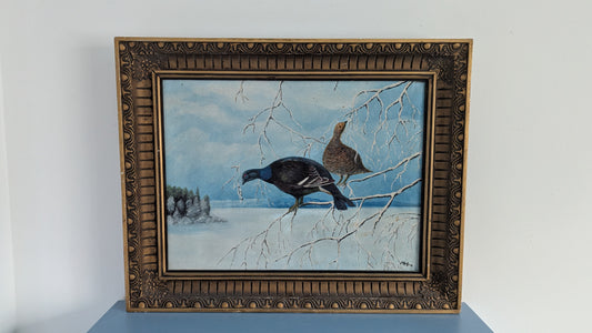 Signeerattu Teeri Aiheinen Öljyvärimaalaus