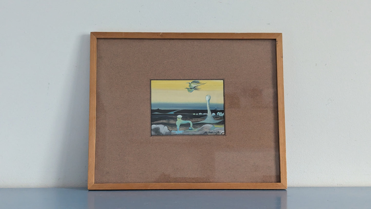 Olli Joki - Valtatie 4:n Pesäpaikka (Signeerattu Akvarellimaalaus, 1972)